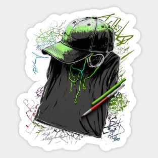 Neon Sketchpad Design - Original Artwork Sticker